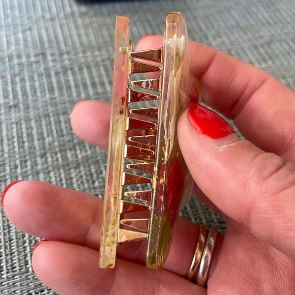 XMAS Handmade Pressed Flower Holiday Claw Hair Clip Mound Top - Picture 6 of 9